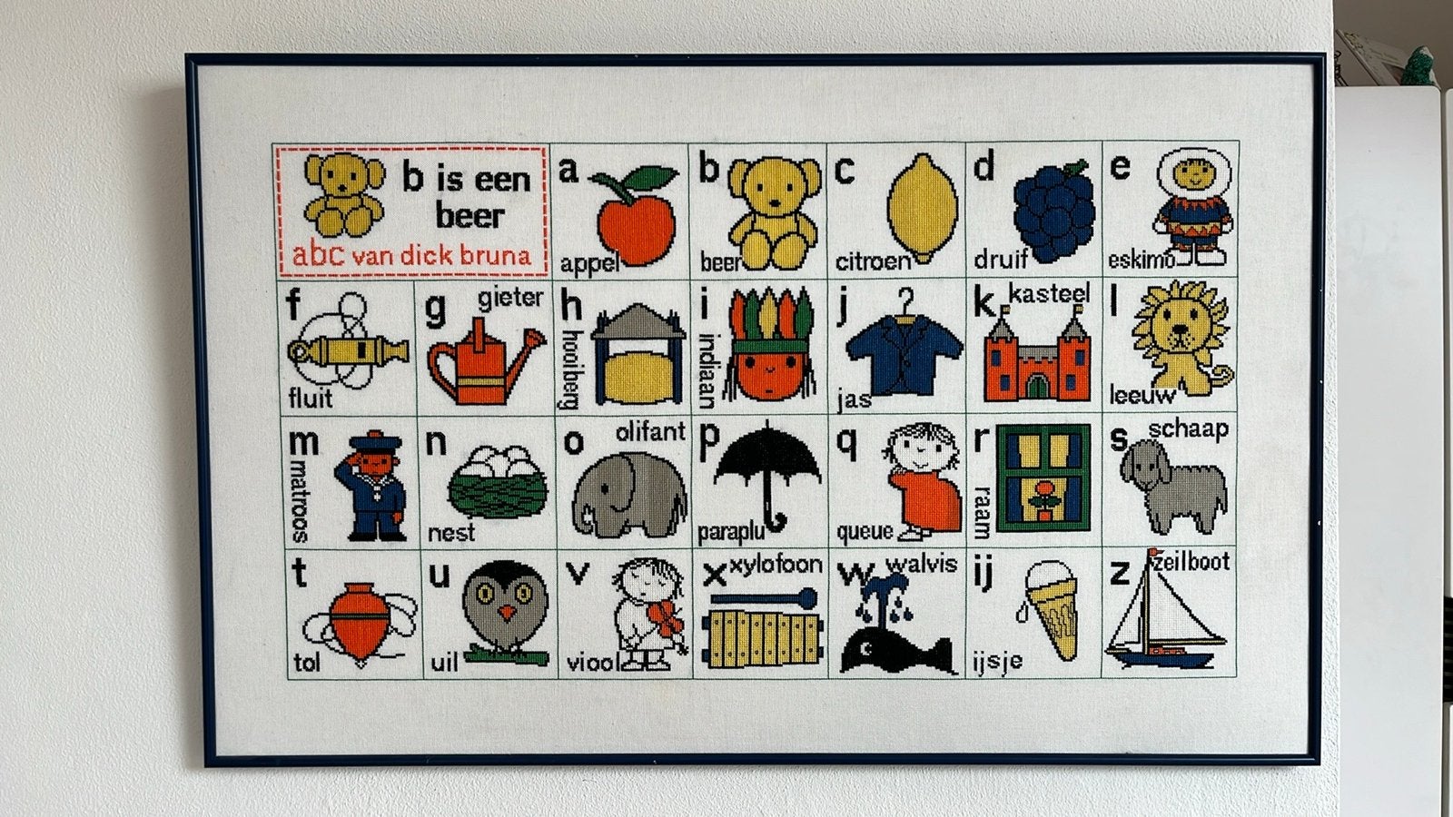 Geborduurd Nijntje Alfabet Lijst - Educatief Kinderkunst, Ophalen, Zo goed als nieuw