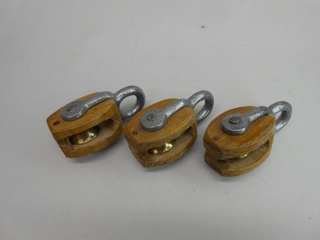 Houten Blok / Katrol, enkelschijfs, 4 - 7mm, zeer klein blok, Ophalen of Verzenden, Nieuw, Lijn of Blok