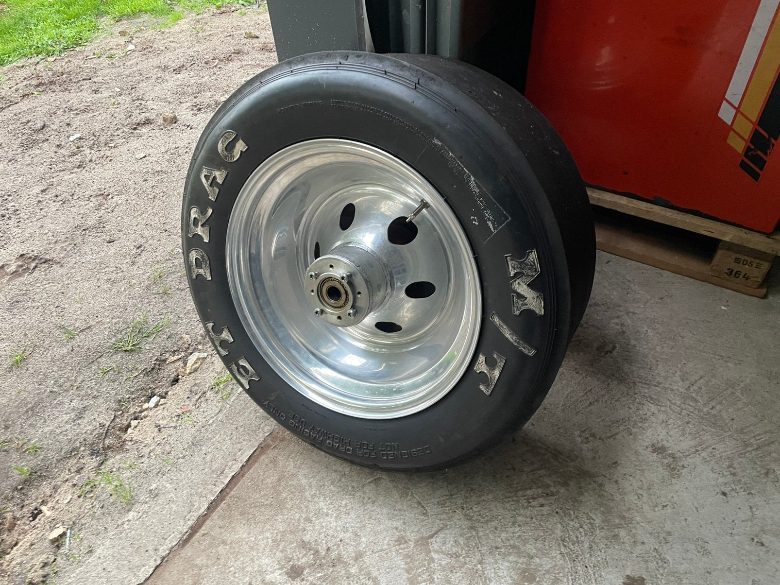 Dragrace achterwiel velg 15 inch custom harley, Ophalen, Gebruikt