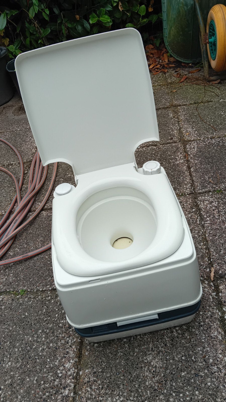 porta potti toilet, Ophalen, Gebruikt