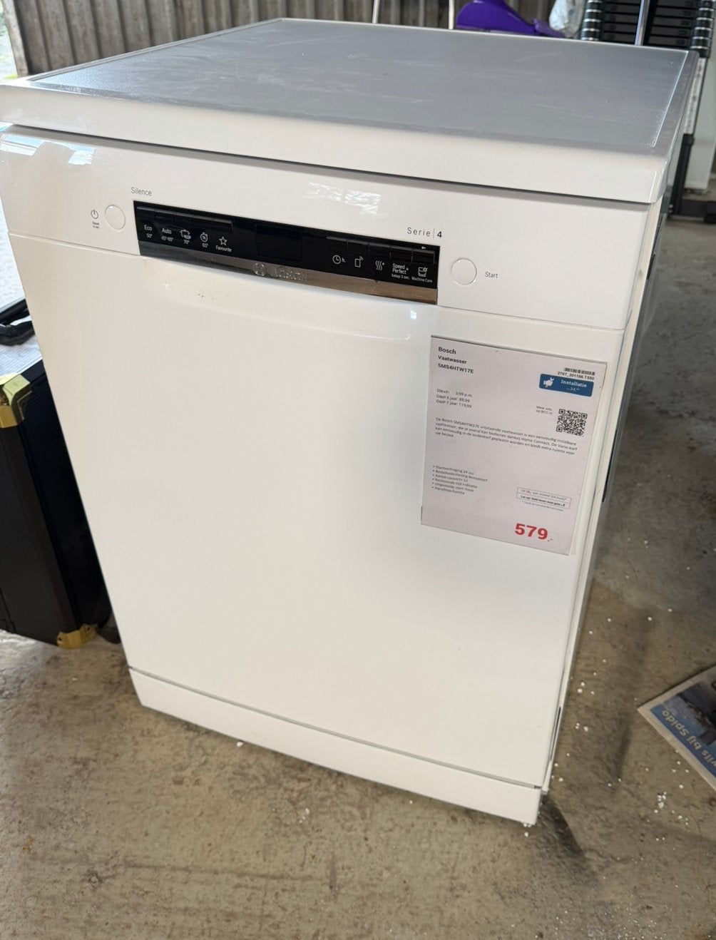 Bosch SMS4HTW17E vrijstaande smart vaatwasser, Ophalen, Minder dan 85 cm, Minder dan 10 liter, Zo goed als nieuw