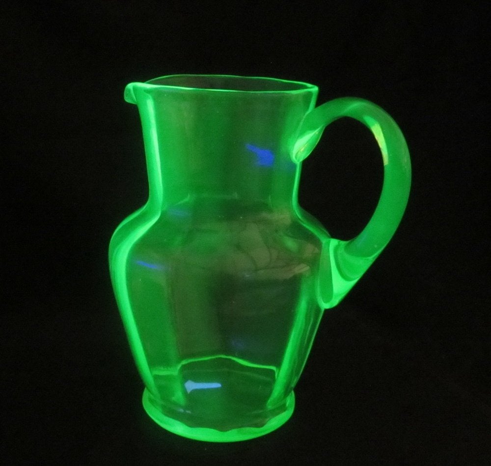 Antieke art deco vaseline/uranium glazen karaf, annagroen, Antiek en Kunst, Verzenden