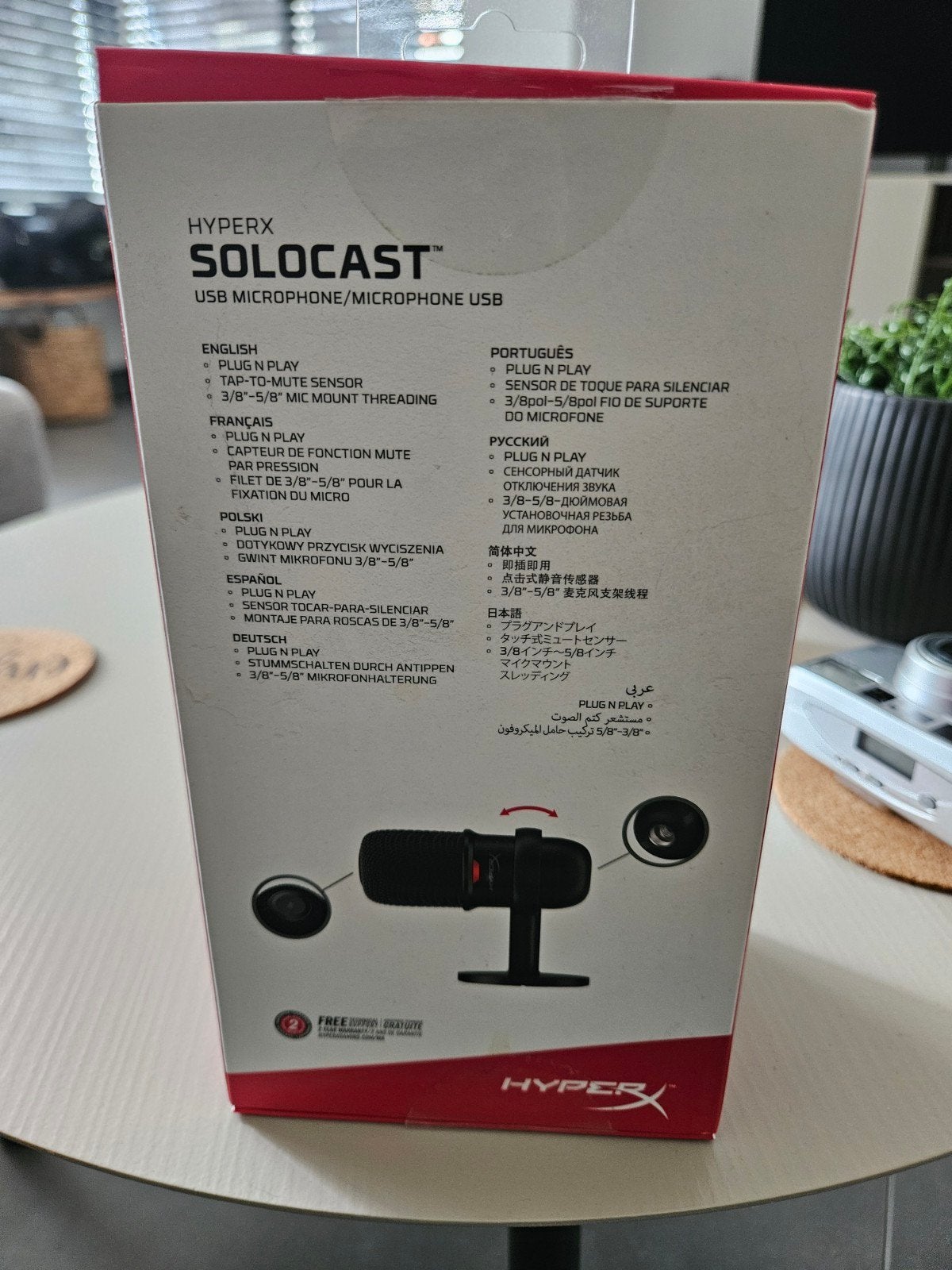 HyperX SoloCast USB Microfoon voor Streaming/Gaming, Ophalen of Verzenden, Zo goed als nieuw, Studiomicrofoon