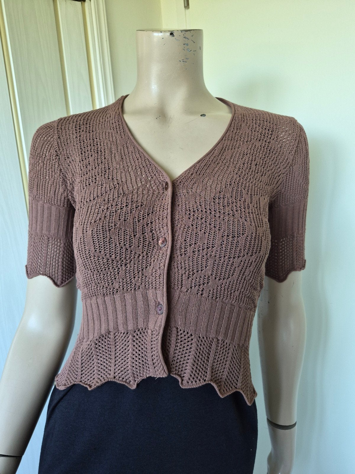AnnaRita N knited top maat S/36, Kleding | Dames, Tops, Nieuw, Maat 36 (S), Bruin, Korte mouw, Ophalen of Verzenden