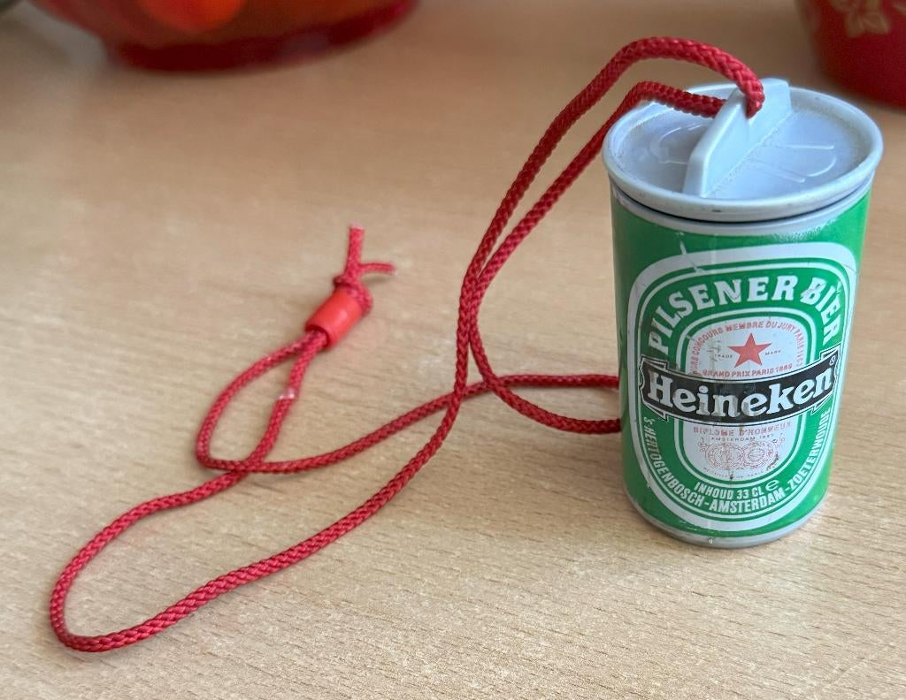 Heineken hanger bierblik, Verzamelen, Ophalen of Verzenden, Gebruikt, Overige typen, Heineken