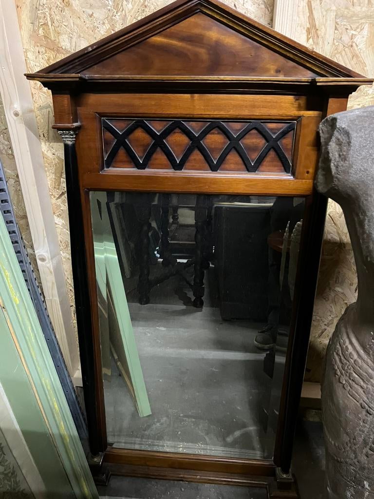 Antieke Biedermeier spiegel 68 x 126, Antiek en Kunst, Antiek | Spiegels, Ophalen, Rechthoekig