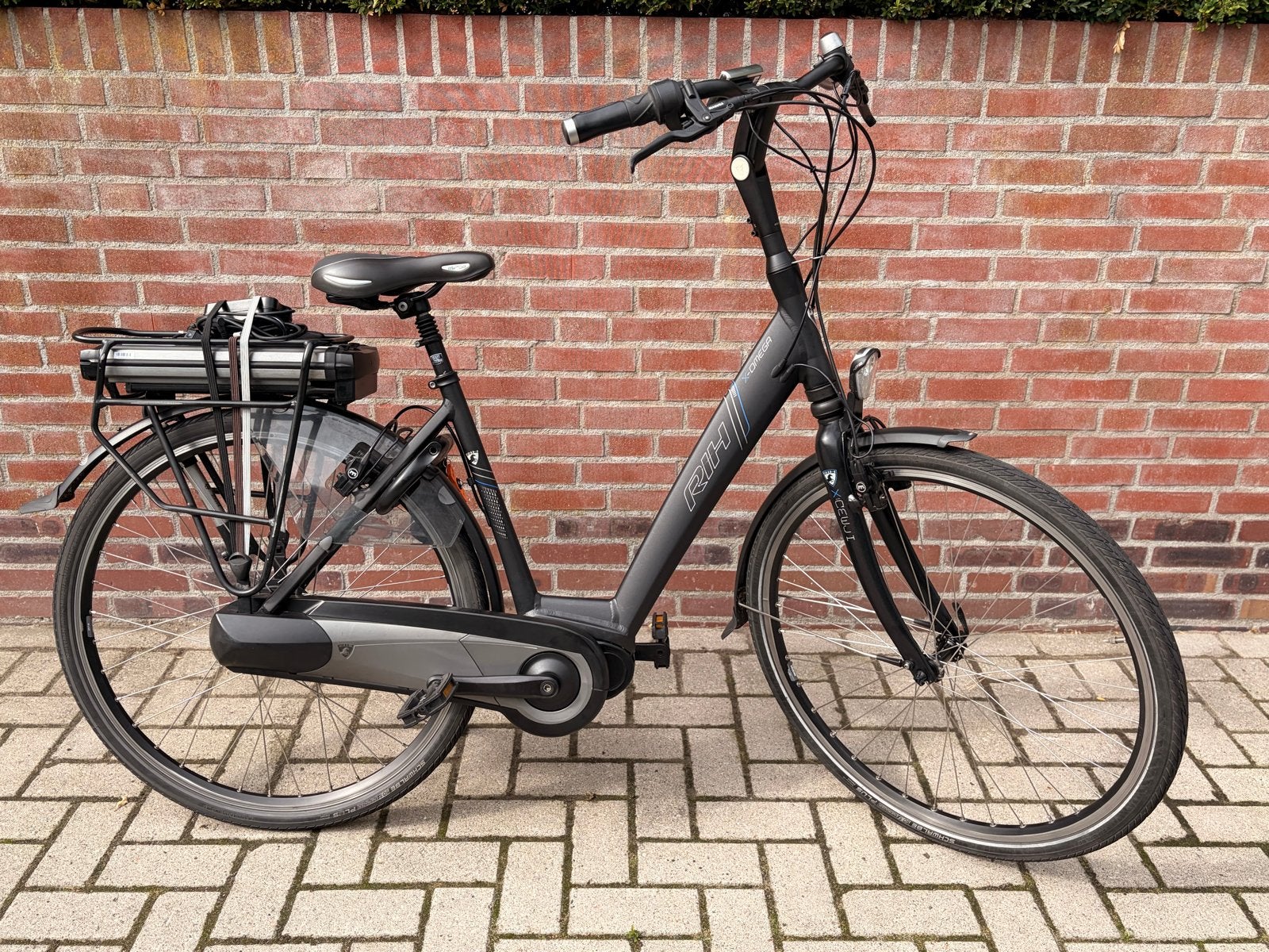 RIH X-Omega E-bike met middenmotor en 500W accu, Gebruikt, 51 tot 55 cm, 50 km per accu of meer, Ophalen