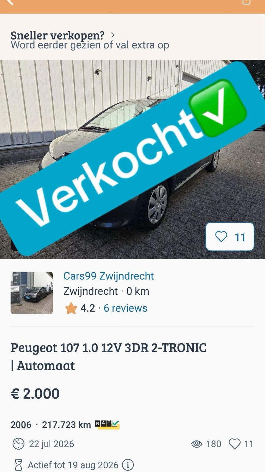 Peugeot 107 1.0 12V 3DR 2-TRONIC | Automaat, Auto's, 68 pk, Origineel Nederlands, Bedrijf, Zilver of Grijs