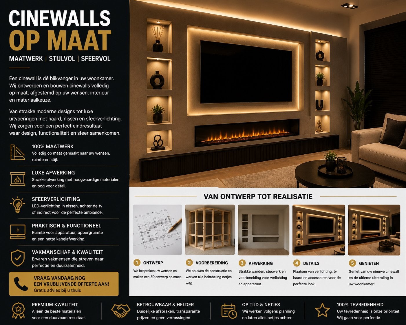 Cinewalls op Maat – Luxe, Modern & Stijlvol, Ophalen of Verzenden, Nieuw