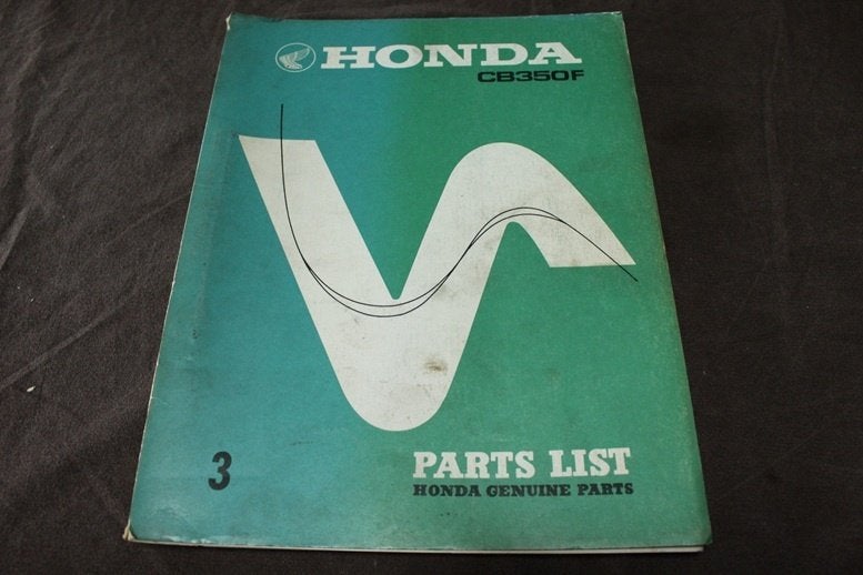 Honda CB350F 1973 motorcycle parts list CB350 Four, Motoren, Ophalen of Verzenden, Honda