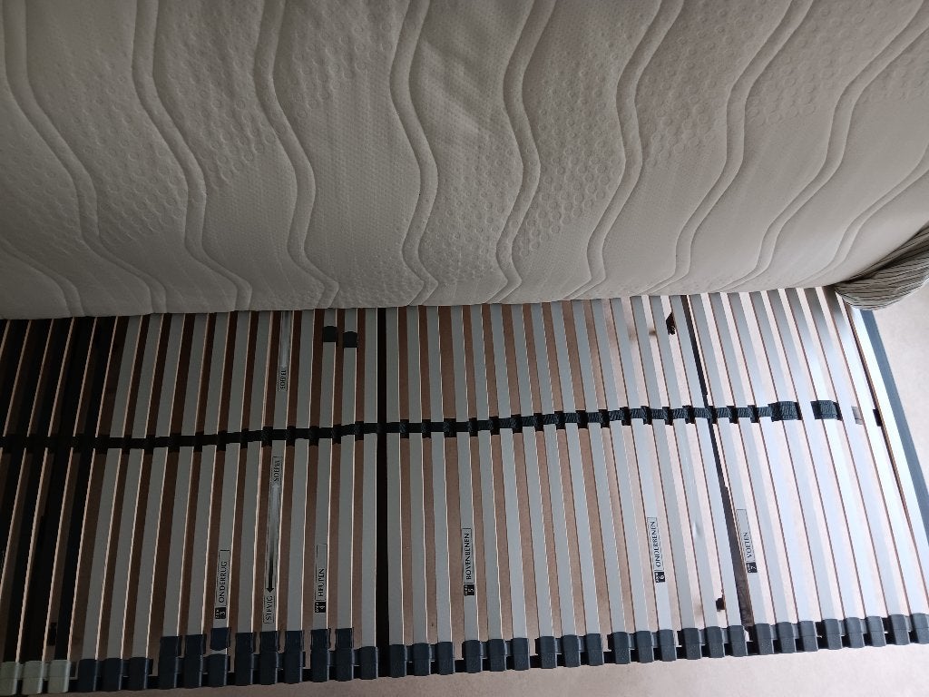 2 bedden met lattenbodem 90x220 €100, Ophalen, Overige materialen, 90 cm, Eenpersoons