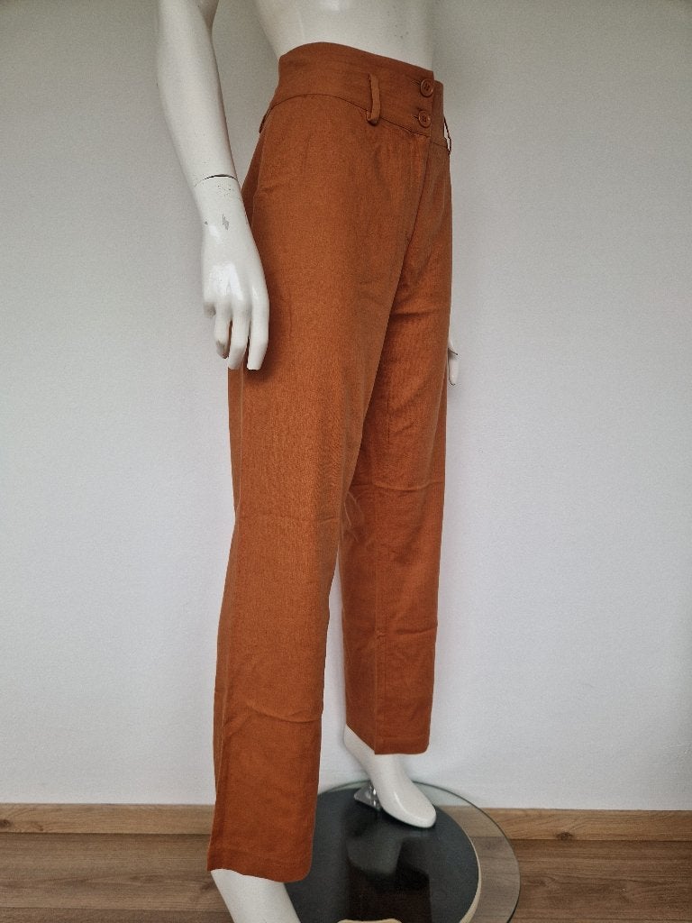 Zilch Amsterdam pantalon. Maat M. Cognac, Maat 38/40 (M), Bruin, Nijmegen, Verhip-vintage.nl