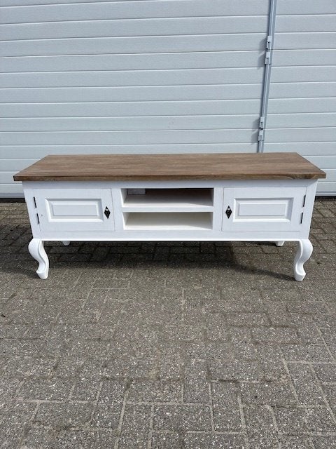 Nieuwe Queen Ann Tv-meubel 160cm Massief Teak bladwhite-wash