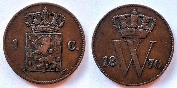 Cent 1870, Verzenden, Koning Willem III, 1 cent