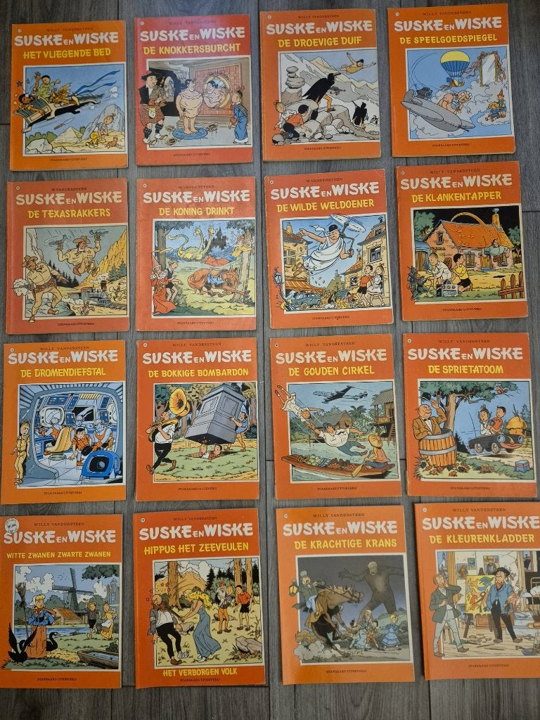 Grote partij Suske en Wiske stripboeken – 64 albums, Gelezen, Willy van der Steen., Ophalen of Verzenden, Meerdere stripboeken