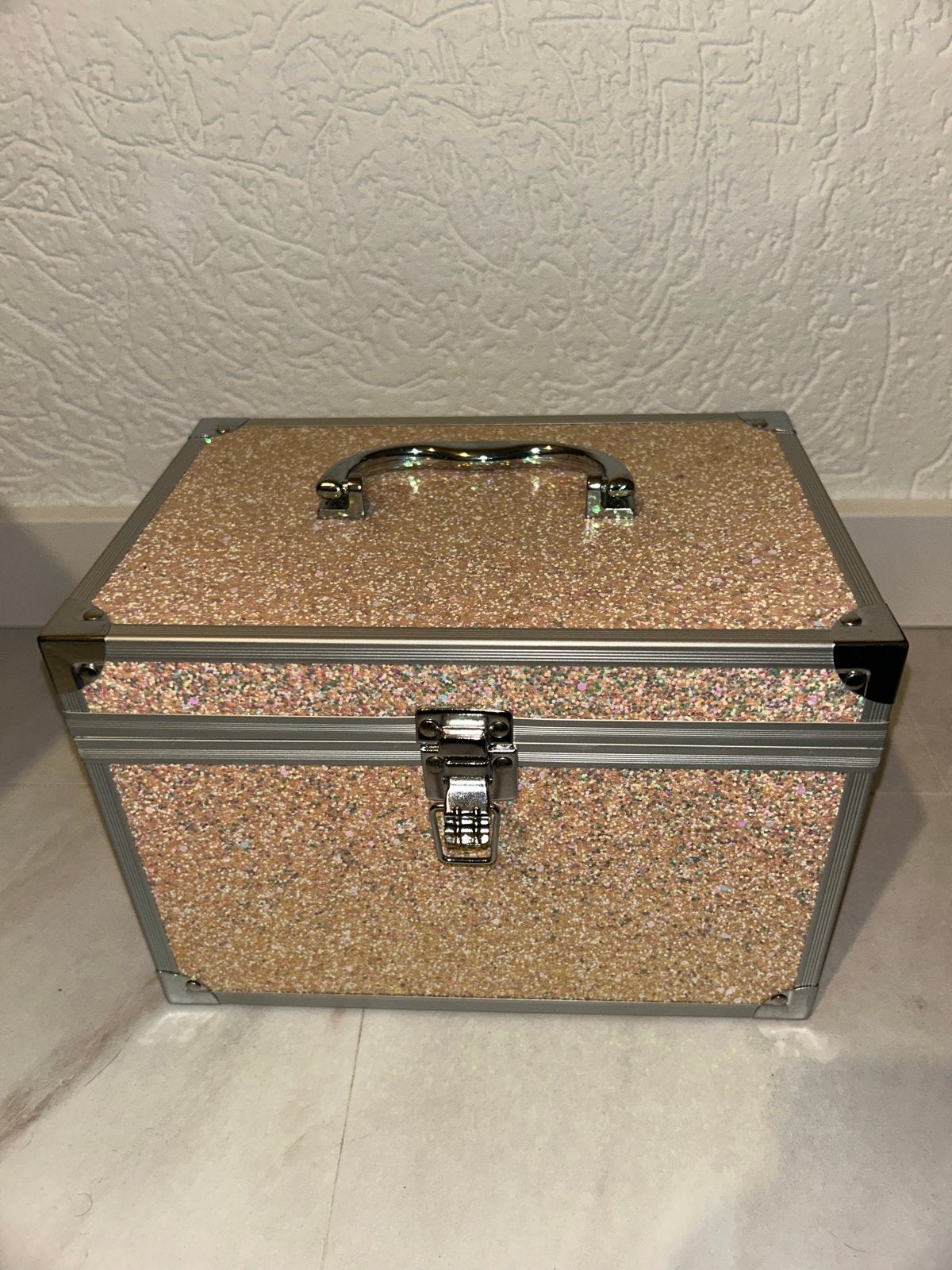 Glitter Make-up Koffer met Slot en Spiegel, Gebruikt, Overige kleuren, Ophalen of Verzenden, Met slot