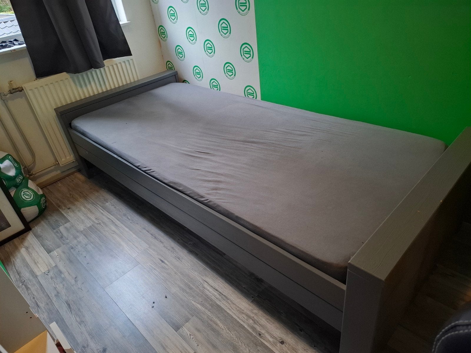 woood bed, Ophalen, Gebruikt, 90 cm, Eenpersoons