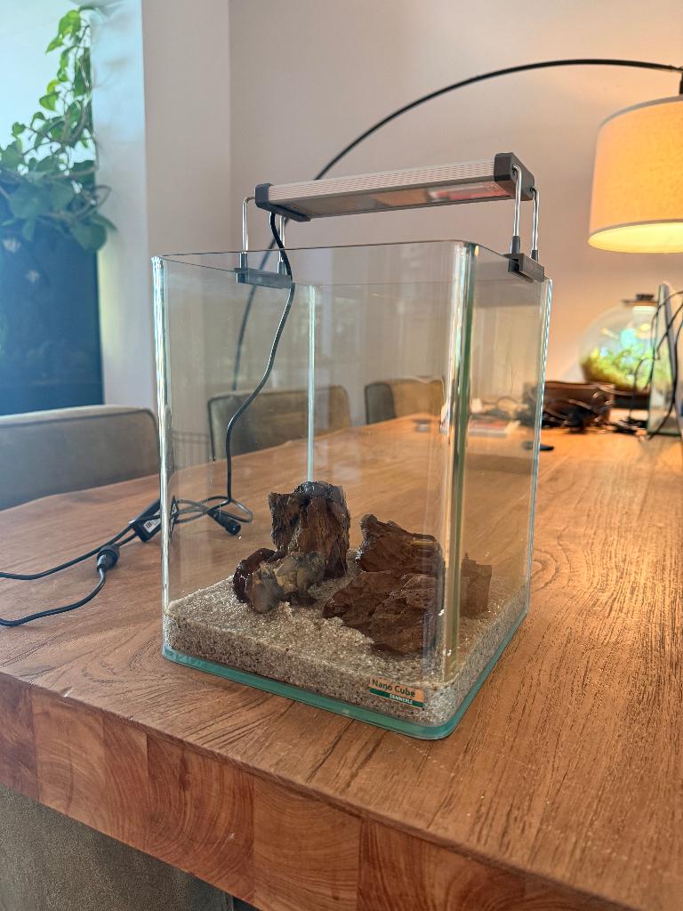 Dennerle 10L Nano Aquarium + Chihiros LED (Shrimp/Garnalen), Ophalen, Gebruikt, Dennerle, Leeg aquarium