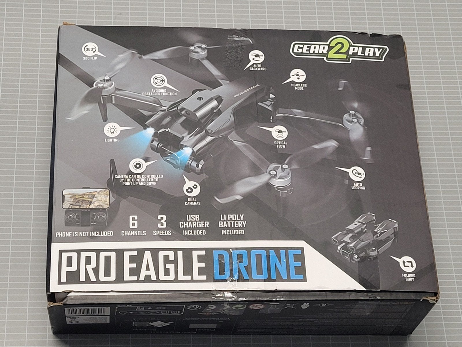 Gear2Play Pro Eagle Drone met 2 camera's en extra accu's, Overige merken, Minder dan 100 meter, Zo goed als nieuw, Standaard kwaliteit