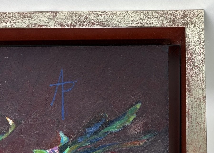 720. Olieverfschilderij – expressionistisch bloemstilleven, Ophalen