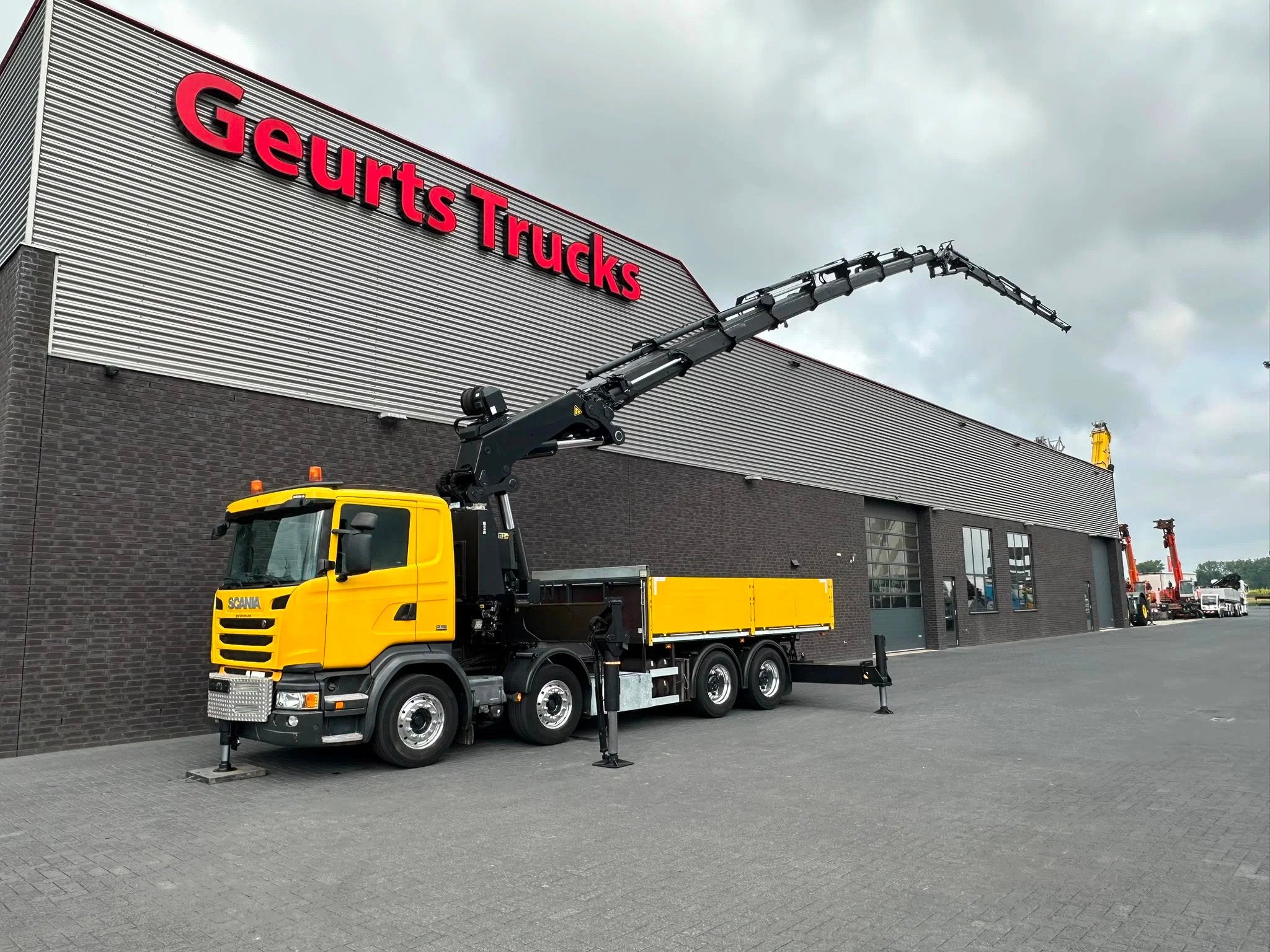 Scania G450 8X4 BAKWAGEN + PALFINGER PK 110002 = JIB PJ 170, Automaat, Achterwielaandrijving, Euro 6, Scania