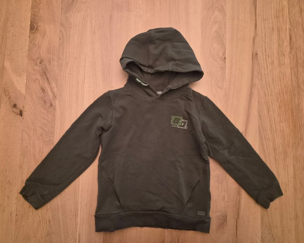 Quapi hoodie, trui, groen, khaki, jongen, maat 110/116, Gebruikt, Trui of Vest, Ophalen of Verzenden, Jongen