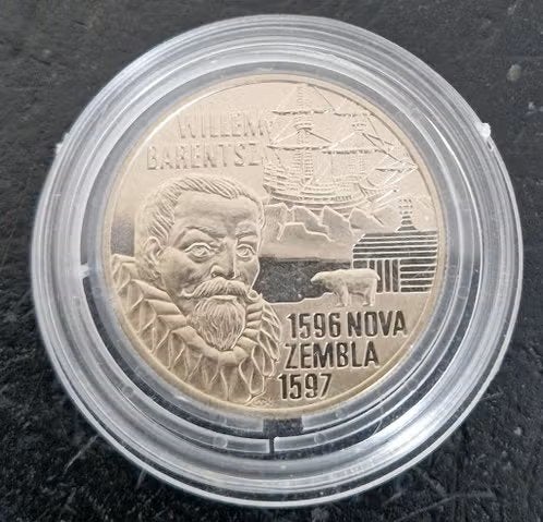 Nederland 1996 - 5 euro - Willem Barentsz - Pre-Euro - proof, Ophalen of Verzenden, Koningin Beatrix, 5 gulden, Losse munt