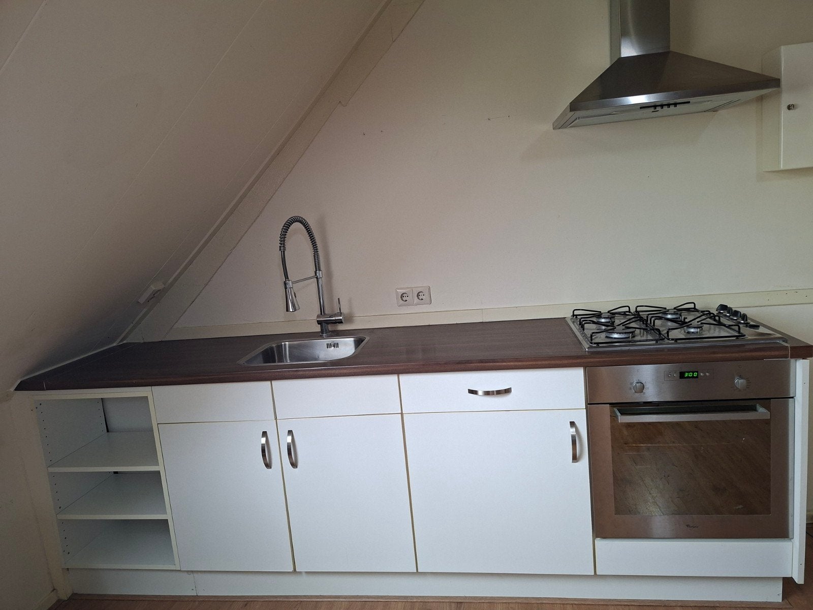 Keukenblok zgan, Ophalen, Wit, Enkelwandige keuken, Zo goed als nieuw