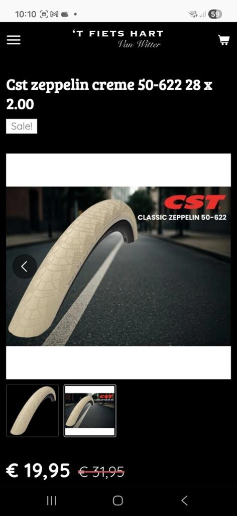 CST Zeppelin C1635 Comfort Fietsband 50-622 (28 x 2.00), Cst, 1079db, Nieuw, Ophalen of Verzenden