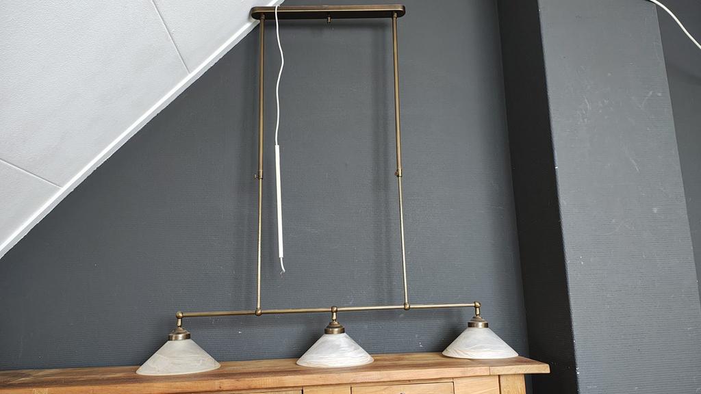 Hanglamp met 3 lichtpunten, Ophalen, Zo goed als nieuw, Overige materialen, 75 cm of meer