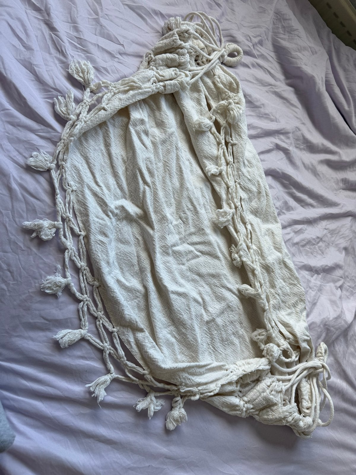 Comfortabele Baby Hangmat - Wit Katoen, Ophalen, Gebruikt