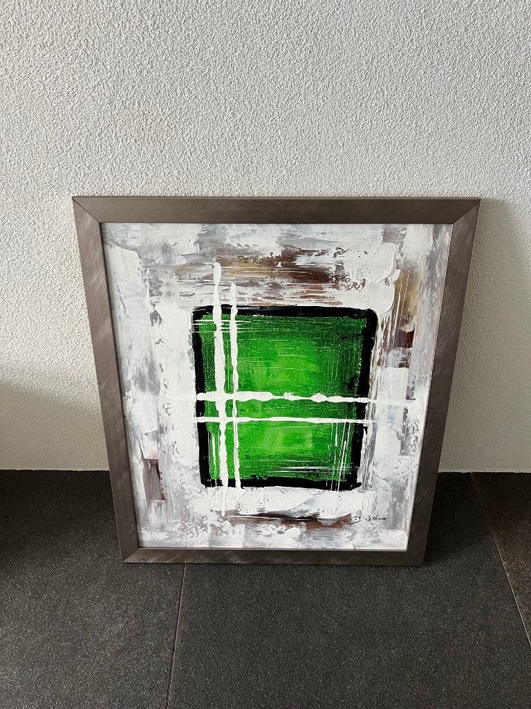 groen schilderij 66 x 56 cm B. Williams gesigneerd, Antiek en Kunst, Ophalen