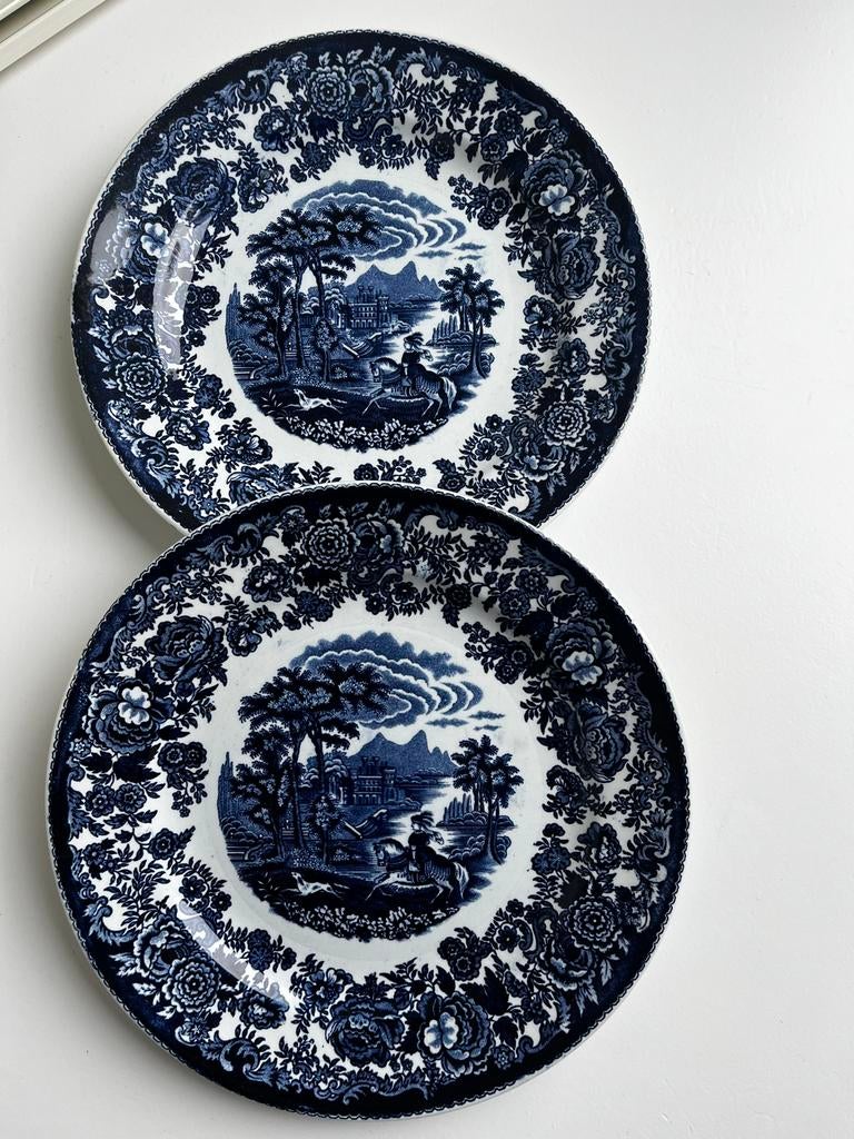 2 Petrus Regout Maastricht Amazone borden, Antiek en Kunst, Antiek | Servies los, Ophalen