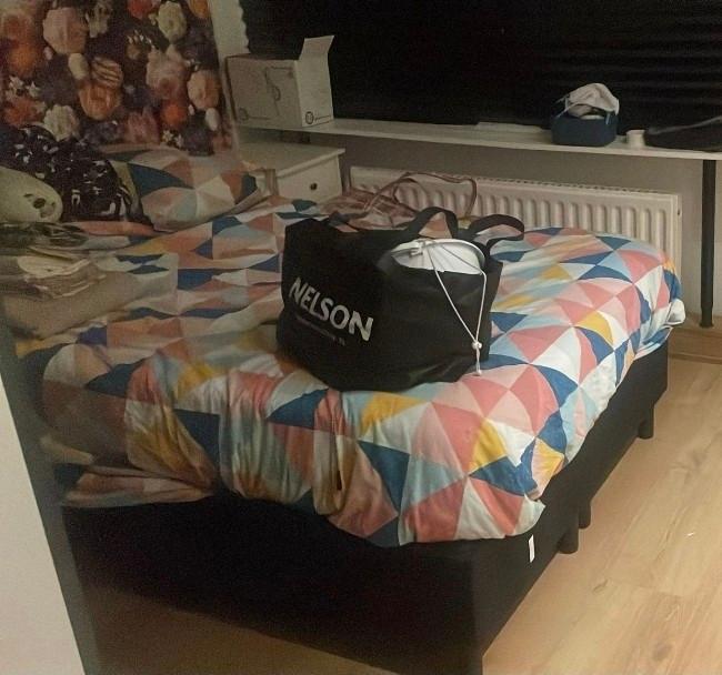 Te koop boxspring bed 120x190, Ophalen of Verzenden, Zo goed als nieuw, Tweepersoons, Grijs