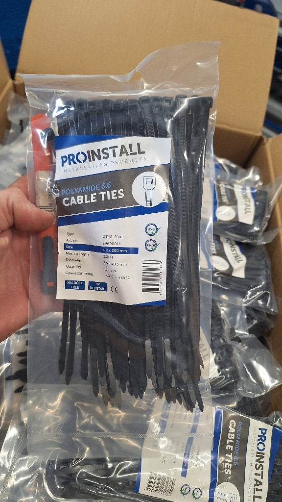 1000x Professionele Kabelbinders Tyrabs tirabs 200mm, ., Nieuw, Ophalen of Verzenden, .