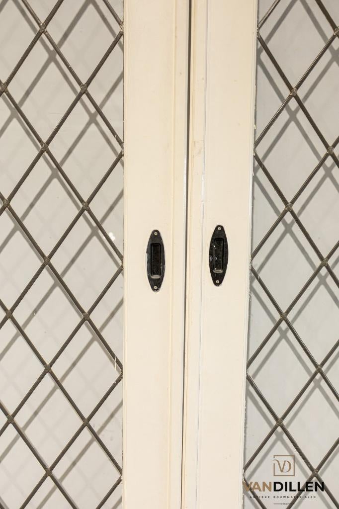 Set ensuite / schuifdeuren glas in lood ruitmotief 215 x 102, 100 tot 120 cm, Binnendeur, Ophalen of Verzenden, Zo goed als nieuw