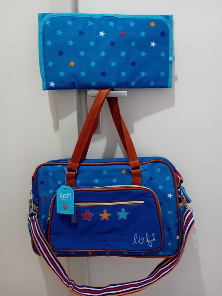 LiefLiefstyle Luiertas en Versschoonmatje blauw. Nieuw!, Ophalen, Nieuw, Blauw