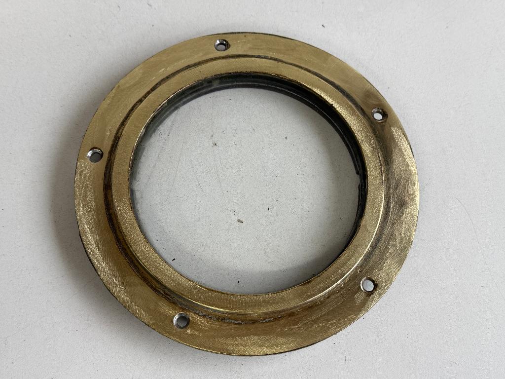 Bronzen patrijspoort / lichtrand 18 cm, Watersport en Boten, Ophalen of Verzenden, Gebruikt, Lijn of Blok
