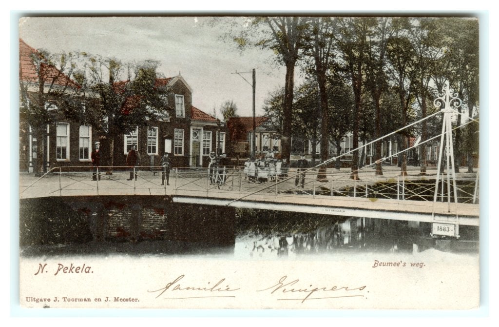 Nieuwe Pekela, Beumeesweg. Lees beschrijving, Verzamelen, Ansichtkaarten | Nederland, Ophalen of Verzenden, Voor 1920, Gelopen