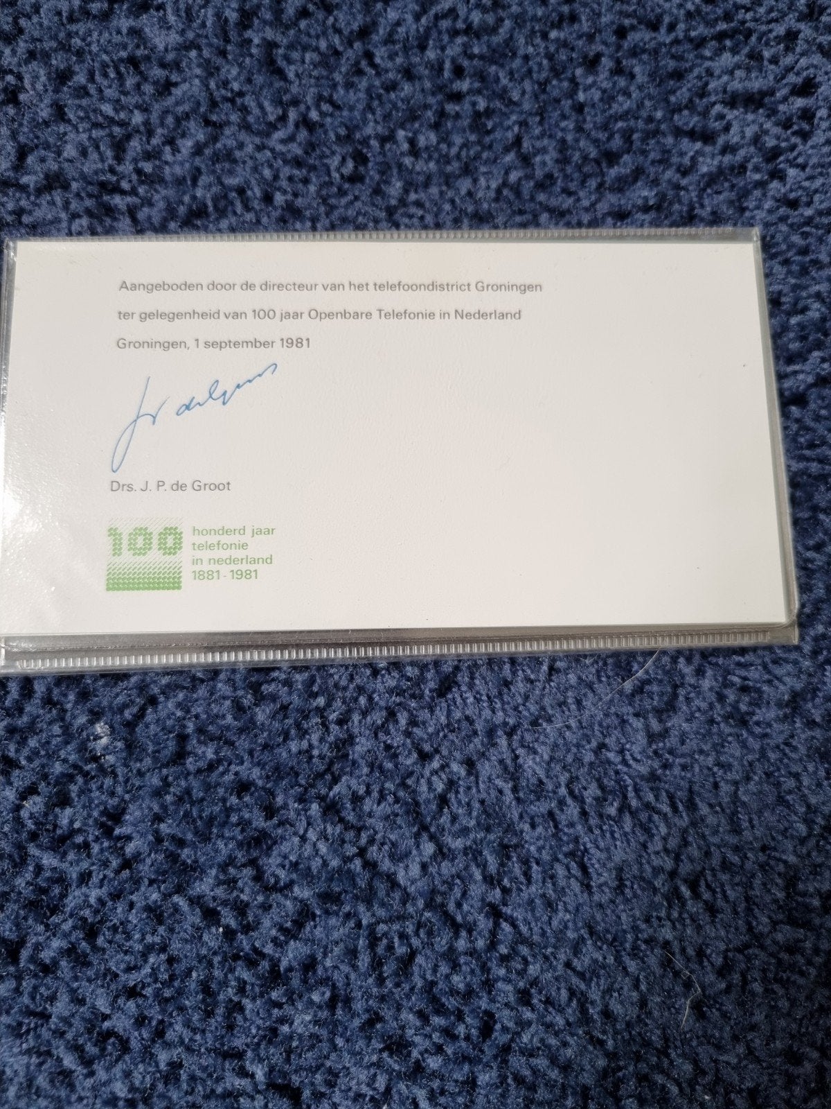 Postzegelmapje PTT - 100 jaar Openbare Telefonie 1981, Ophalen of Verzenden, Onbeschreven, Nederland