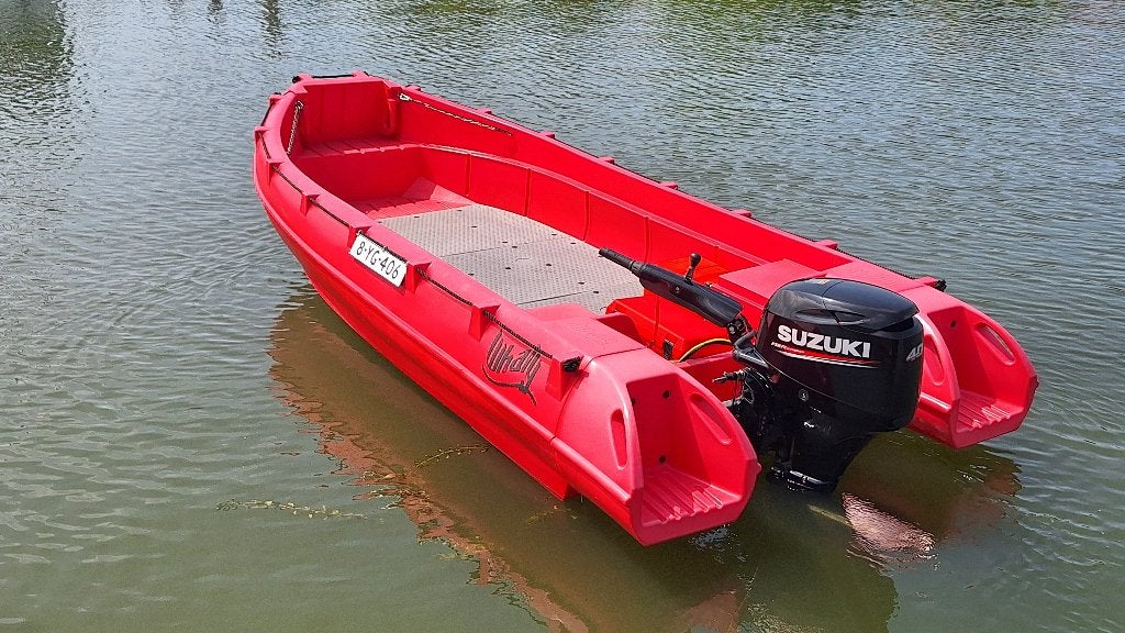 Whaly 500 visboot zeilschool begeleidingsboot rescue, Ophalen, Kunststof, Zo goed als nieuw, Buitenboordmotor