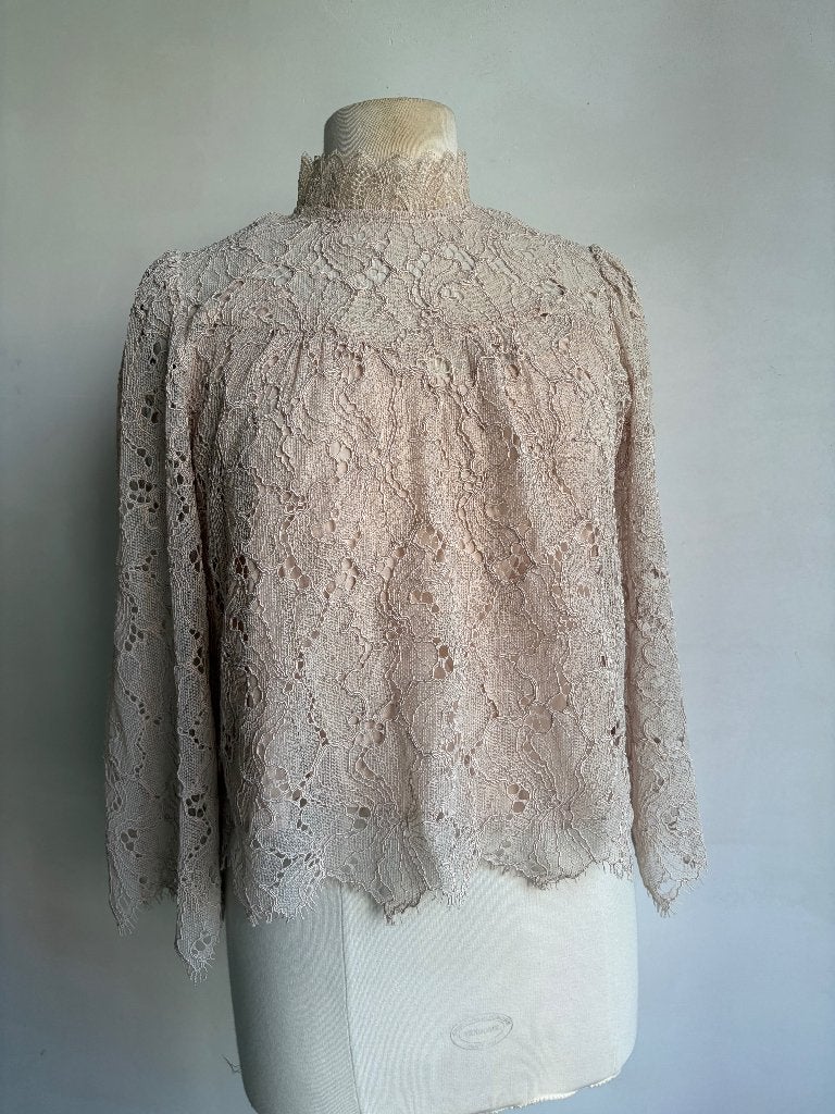 suncoo kanten top beige maat 2, Kleding | Dames, Maat 38/40 (M), Verzenden, Beige, Zo goed als nieuw
