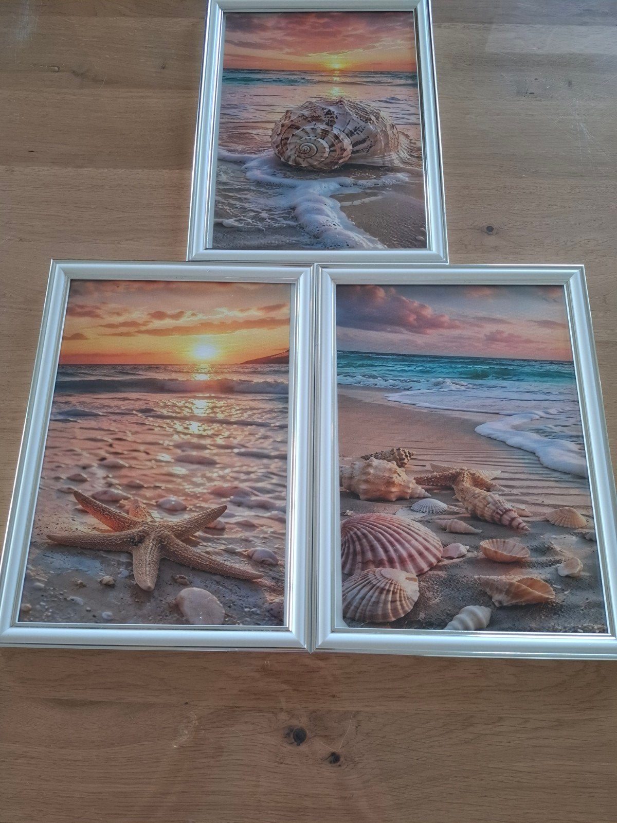 Set van 3 ingelijste canvas zee prenten (30x20cm), Huis en Inrichting, Woonaccessoires | Schilderijen, Tekeningen en Foto's, Ophalen