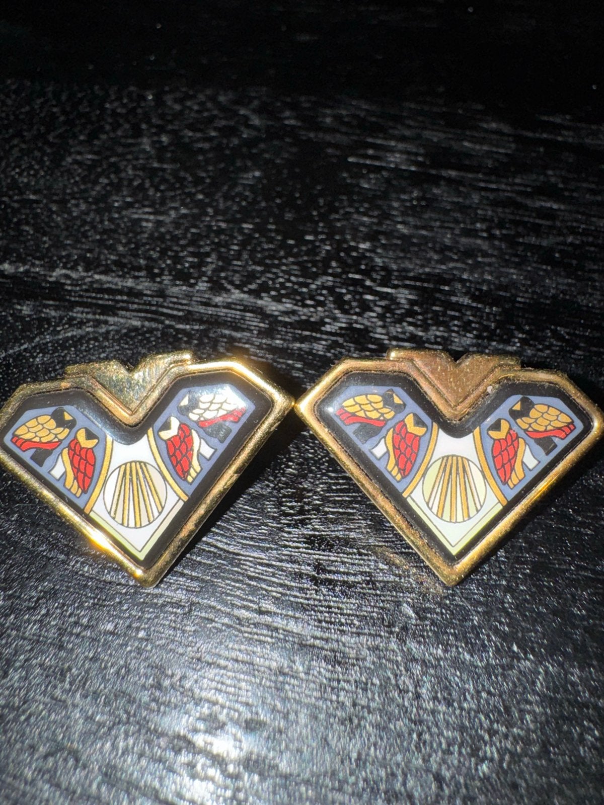 Vintage Michaela Frey Wien Oorbellen - Emaille Design, Overige materialen, Overige kleuren, Verzenden, Zo goed als nieuw