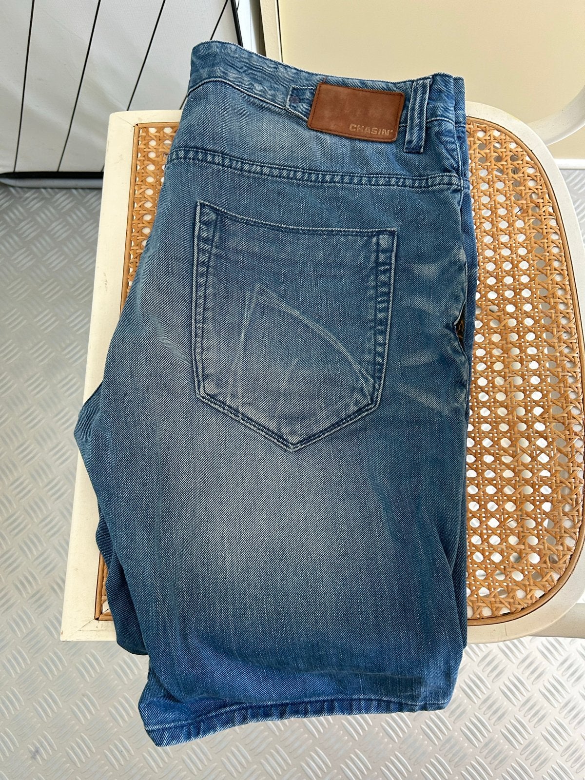 Chasin' spijkerbroeken (2) shorts maat XL (38), Verzenden, Gedragen, Blauw, W36 - W38 (confectie 52/54)