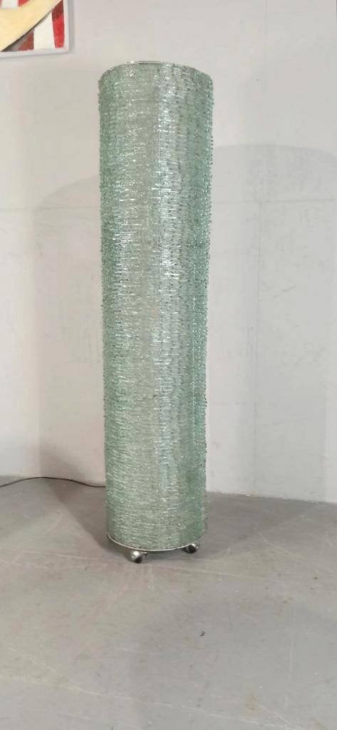 Vintage Pia Manu stijl glazen vloerlamp, Ophalen, Tweedehands, Tweedehands, Glas