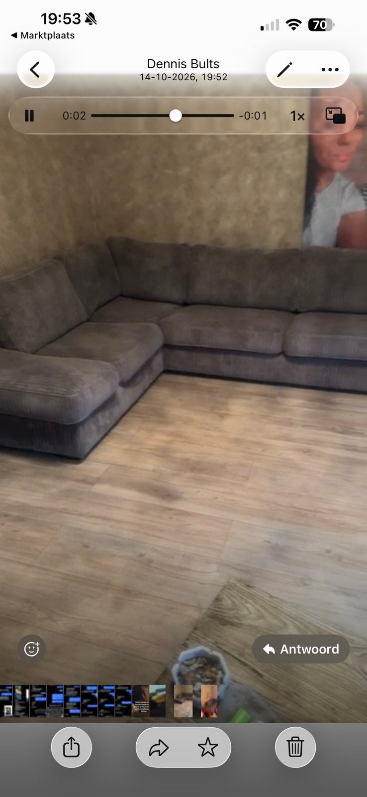 Hoekbank ribcord bruin beige, Huis en Inrichting, Ophalen of Verzenden, Zo goed als nieuw