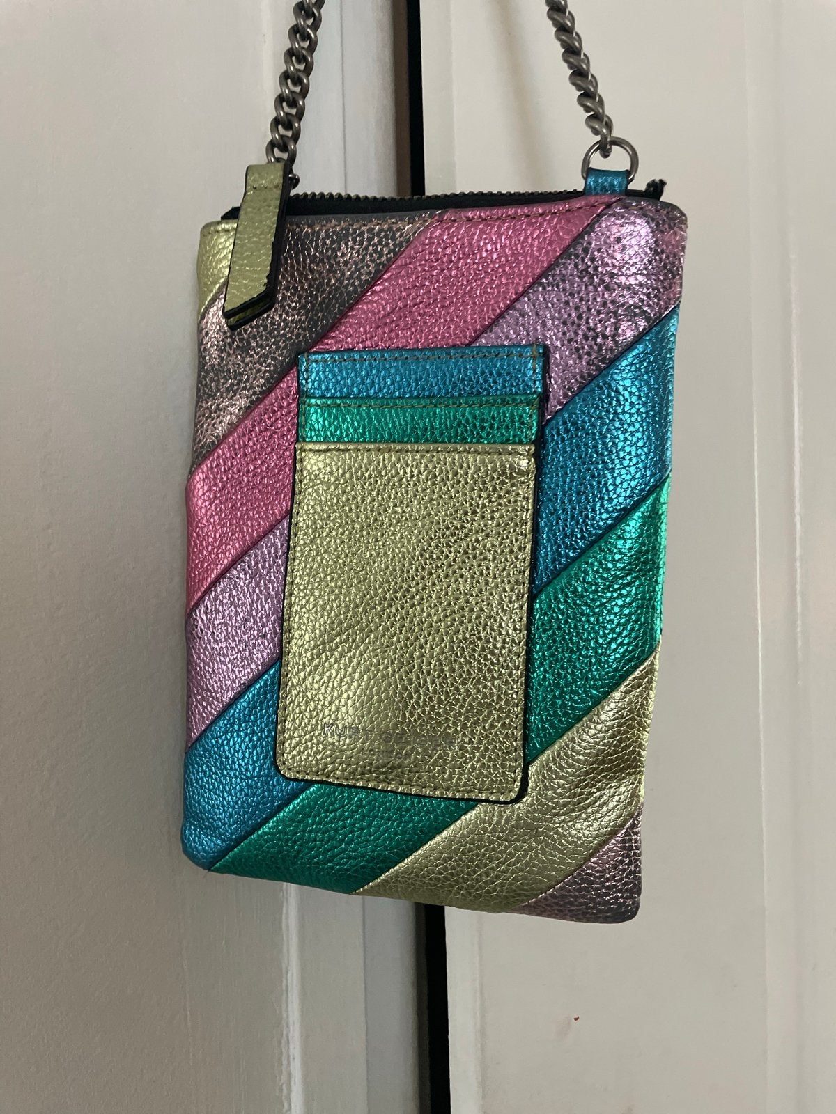 Kurt Geiger Leren Tasje - Regenboog Kleuren, Ophalen of Verzenden, Gebruikt, Overige kleuren, Schoudertasje