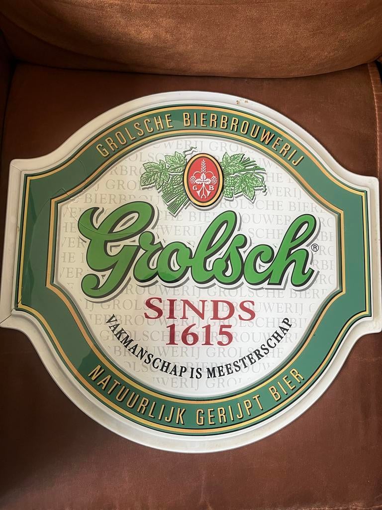Grolsch lichtbak plaat - barst, Ophalen, Gebruikt, Lichtbak of (neon) lamp