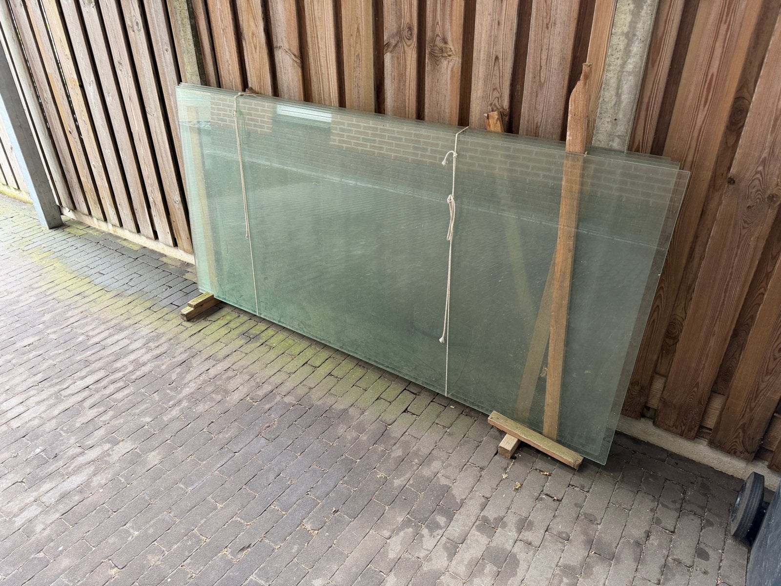 4 grote glasplaten / ruiten, Ophalen, Gebruikt, Glasplaat, 160 cm of meer